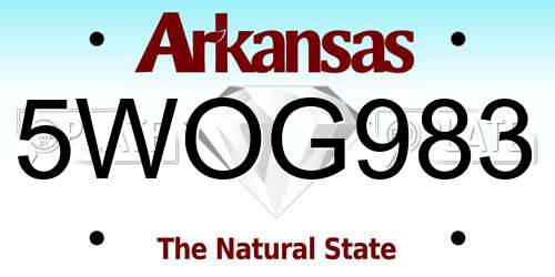 5WOG983 Arkansas License Plate