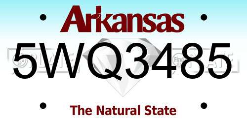 5WQ3485 Arkansas License Plate
