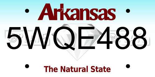5WQE488 Arkansas License Plate