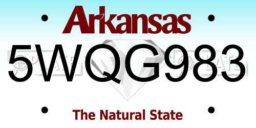 5WQG983 Arkansas License Plate