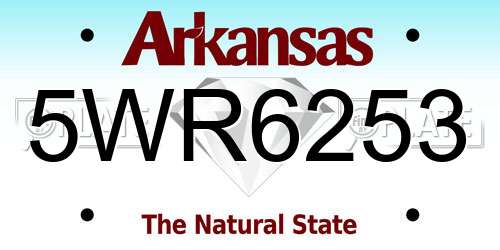 5WR6253 Arkansas License Plate
