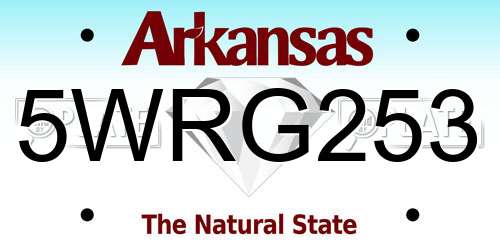 5WRG253 Arkansas License Plate
