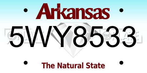 5WY8533 Arkansas License Plate