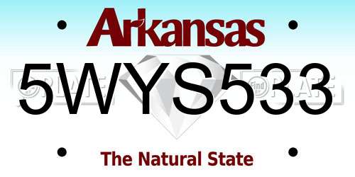 5WYS533 Arkansas License Plate
