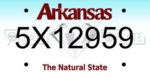 5X12959 Arkansas License Plate