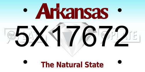 5X17672 Arkansas License Plate