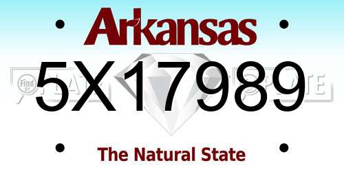 5X17989 Arkansas License Plate