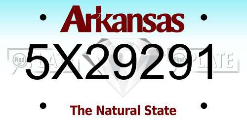 5X29291 Arkansas License Plate