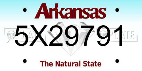 5X29791 Arkansas License Plate