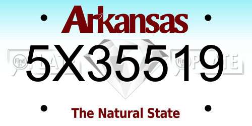 5X35519 Arkansas License Plate
