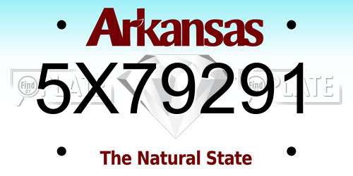 5X79291 Arkansas License Plate