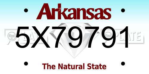 5X79791 Arkansas License Plate