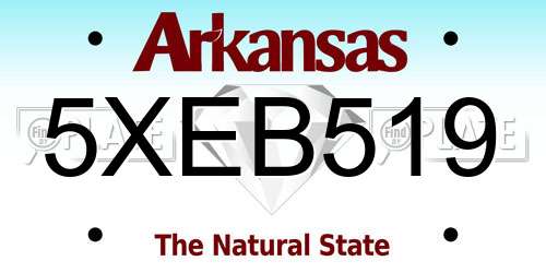 5XEB519 Arkansas License Plate