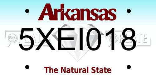 5XEI018 Arkansas License Plate