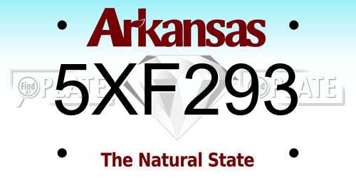 5XF293 Arkansas License Plate