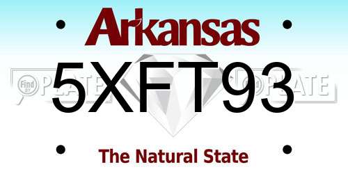 5XFT93 Arkansas License Plate