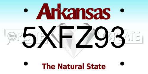 5XFZ93 Arkansas License Plate