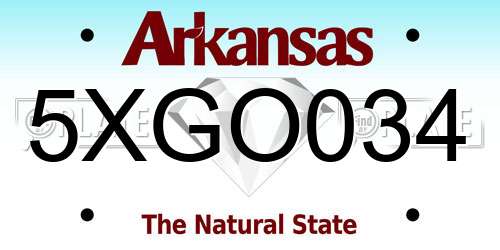 5XGO034 Arkansas License Plate