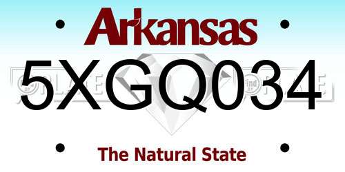 5XGQ034 Arkansas License Plate