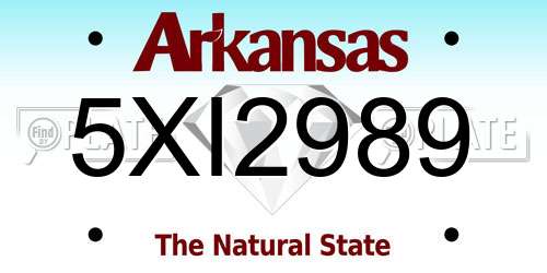 5XI2989 Arkansas License Plate