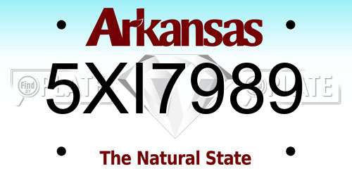 5XI7989 Arkansas License Plate