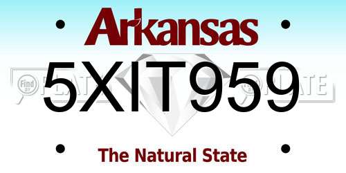 5XIT959 Arkansas License Plate