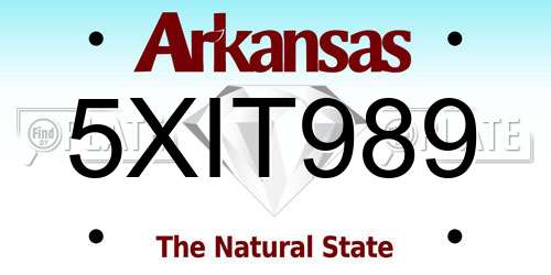 5XIT989 Arkansas License Plate
