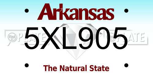 5XL905 Arkansas License Plate