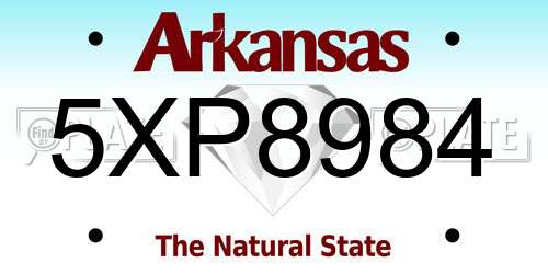 5XP8984 Arkansas License Plate