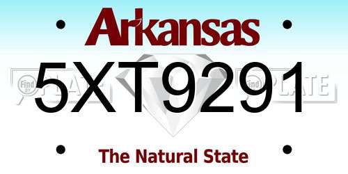 5XT9291 Arkansas License Plate
