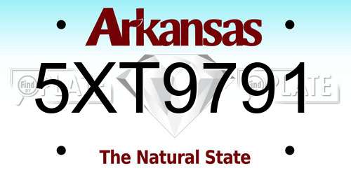 5XT9791 Arkansas License Plate