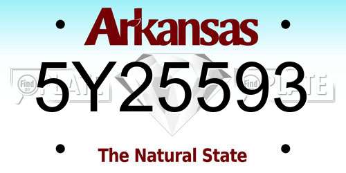 5Y25593 Arkansas License Plate