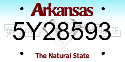 5Y28593 Arkansas License Plate