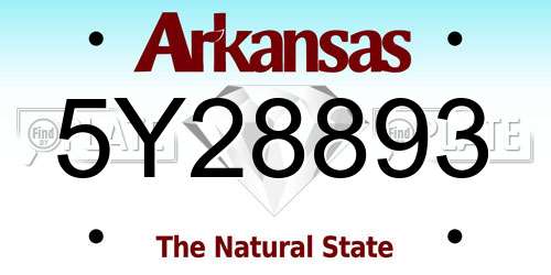 5Y28893 Arkansas License Plate