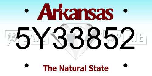 5Y33852 Arkansas License Plate