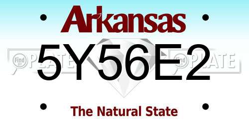 5Y56E2 Arkansas License Plate