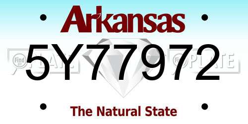 5Y77972 Arkansas License Plate
