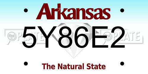 5Y86E2 Arkansas License Plate
