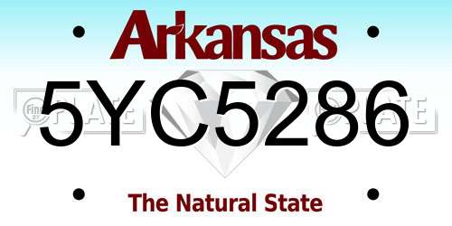 5YC5286 Arkansas License Plate