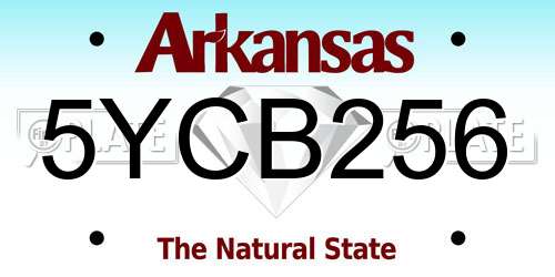5YCB256 Arkansas License Plate