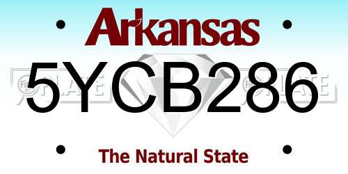 5YCB286 Arkansas License Plate
