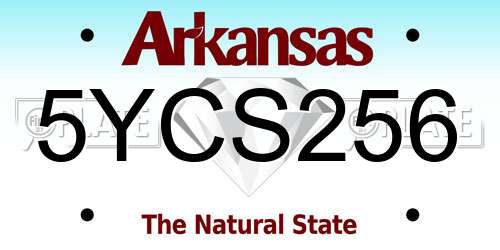 5YCS256 Arkansas License Plate