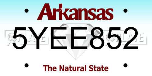 5YEE852 Arkansas License Plate