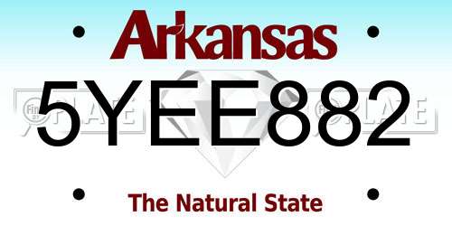 5YEE882 Arkansas License Plate