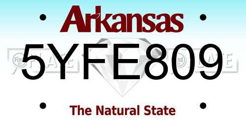 5YFE809 Arkansas License Plate