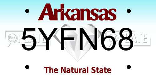 5YFN68 Arkansas License Plate
