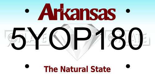 5YOP180 Arkansas License Plate