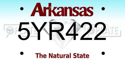 5YR422 Arkansas License Plate