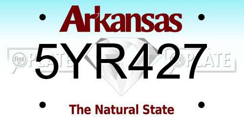 5YR427 Arkansas License Plate