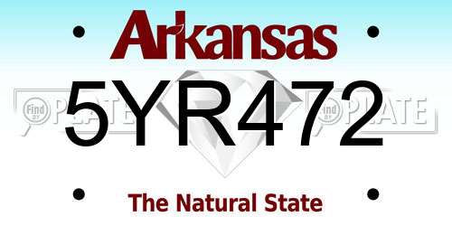 5YR472 Arkansas License Plate